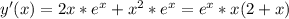 y'(x)=2x* e^{x}+ x^{2} *e^{x}=e^{x}*x(2+x)