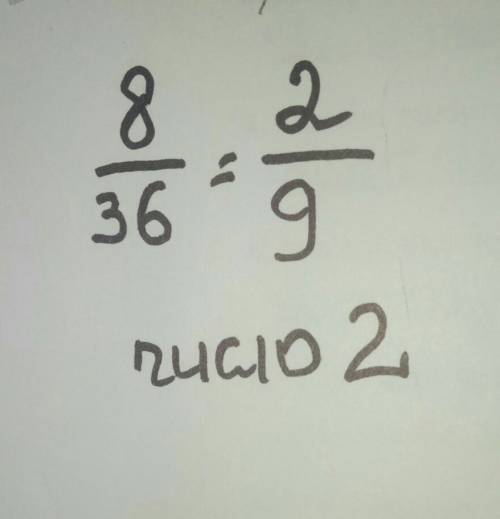 Какое число надо написать в числителе чтоб равенство столо верным 8/36= ? /9