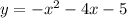 y = - x^{2} - 4x - 5