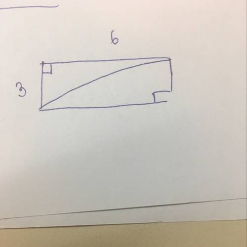 Построй прямогульник шириной 3 см и длиной 6 см. раздели этот прямогульник с прямой на 2 треугольник