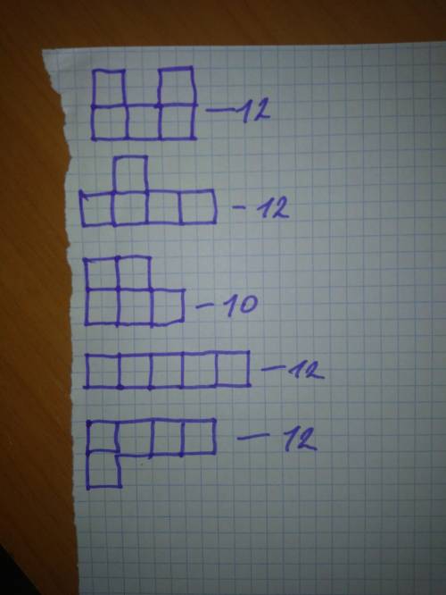 Имеется много кубиков одинаковых.из них склеили возможные фигуры,состоящие из 5 кубиков ,соединенных