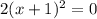 2(x + 1) { }^{2} = 0