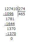 Решила столбиком 127410: 274 и 307200: 480