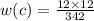 w(c) = \frac{12 \times 12}{342}