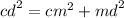 {cd}^{2} = {cm}^{2} + {md}^{2}