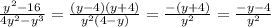 \frac{y^2-16}{4y^2-y^3} = \frac{(y-4)(y+4)}{y^2(4-y)} = \frac{-(y+4)}{y^2} = \frac{-y-4}{y^2}