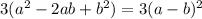 3(a^2-2ab+b^2)=3(a-b)^2