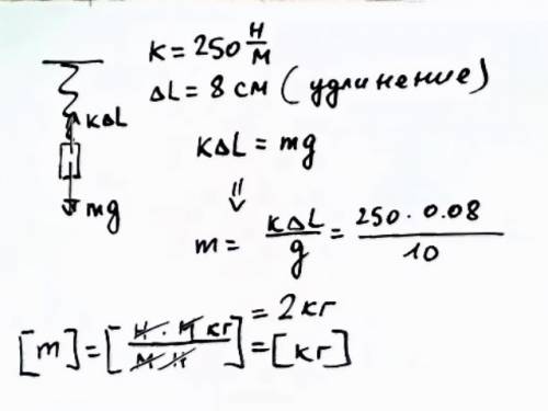 50 динамометр подвешен груз некоторой массы. динамометр снабжен пружиной жесткостью 250 н/м . при оп