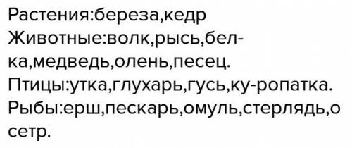 Все названия,названия птиц,названия растений,названия рыб? из произведения васюткино озеро