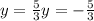 y= \frac{5}{3} &#10;y=- \frac{5}{3} &#10;&#10;