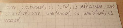 Complete the sentences using the passive voice. 1-the trees ( to water). 2-this story (to tell) by m