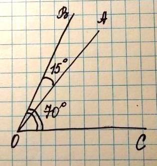 Луч oa проходит между сторонами угда boc.найдите грудсную меру угла aoc, еслм угол aob равен 15°, а