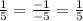 \frac{1}{5} = \frac{-1}{-5} = \frac{1}{5}