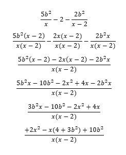 5b^2/x-2-2b^2/2-x желательно на фото