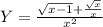 Y=\frac{\sqrt{x-1}+\frac{\sqrt{x}}{x}}{x^2}