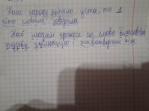 Синтаксичний розбір речення! 1) коли народу зціпило уста, то я його словами говорила. 2) хай людям п