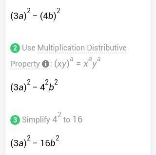 Преобразуйте в многочлен (3a-4b)(3a+4b)