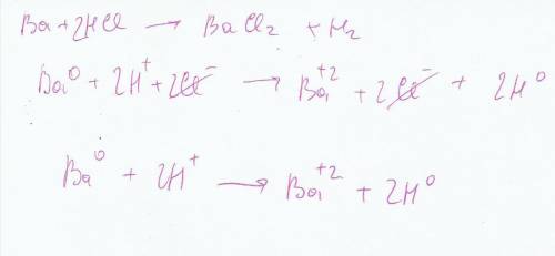 Ba + hcl = bacl + h2 ионная реакция