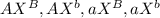 A X^{B} , A X^{b} , a X^{B} , a X^{b}