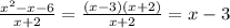 \frac{ x^{2} - x-6}{x+2} = \frac{(x-3)(x+2)}{x+2} =x-3