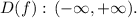 D(f): \, (-\infty, +\infty).