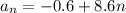 a_n = -0.6 + 8.6n