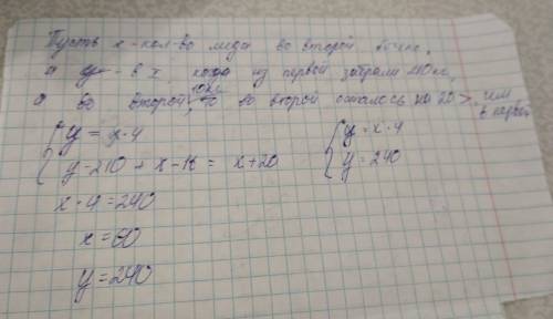 Водной кадке было в 4 раза больше мёда чем в другой. когда из первой кадки взяли 210кг мёда, а из вт