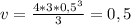 v= \frac{4*3*0,5^3}{3}=0,5