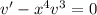 v'-x^4v^3=0