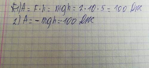 Какую работу совершает сила тяжести, действующая на камень массой м - 2,0 кг , при: а) падении его с