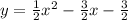 y=\frac{1}{2}x^2-\frac{3}{2}x-\frac{3}{2}