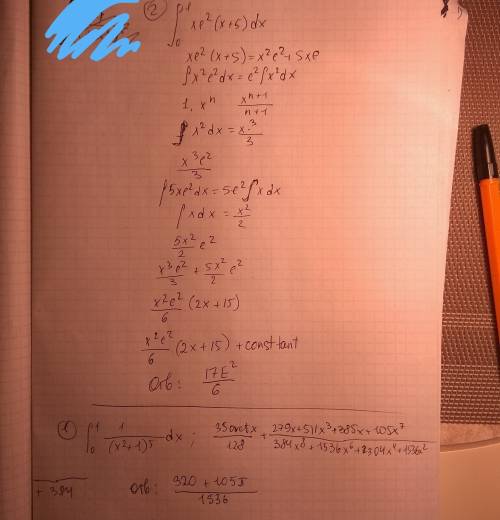 Вычислить неопределенный интеграл а) ∫ dx/(1+x²)⁵ б) ∫(x+5)e^2x dx