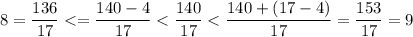 8=\dfrac{136}{17}