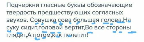 Подчеркни гласные буквы обозначающие твердость предшествующих согласных звуков. совушка сова большая