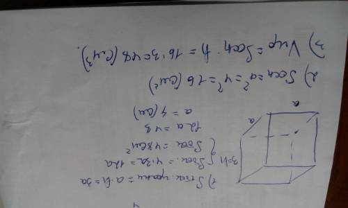 Площа бічної поверхні правильної чотирикутної призми дорівнює 48см^2. знайти об'єм,якщо біч.ребро 3