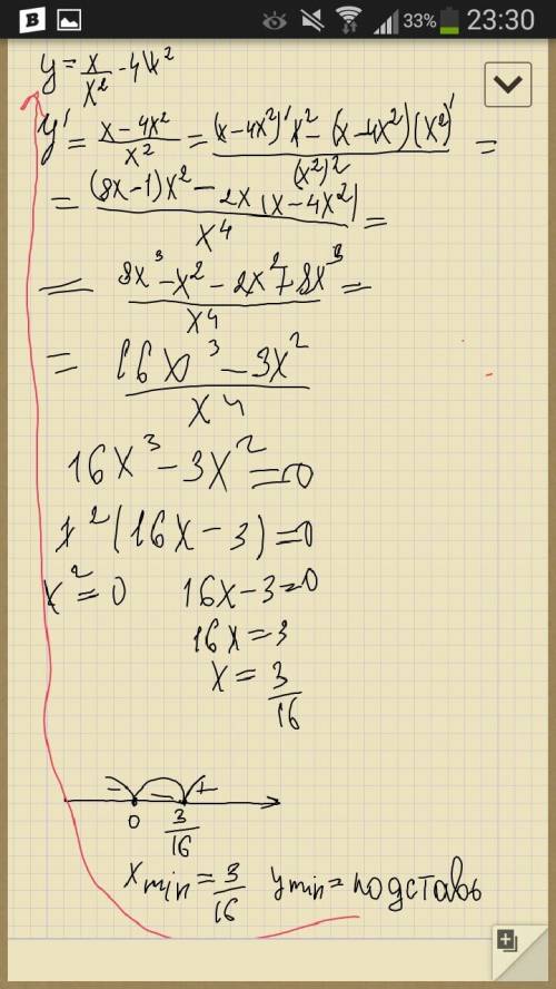 Как найти точки экстремума а) у= х / х ^2 - 4 б) у=х ^2 / х^2 - 16 в) у=х ^2 +4 / х^2 - 4 г) у= х /