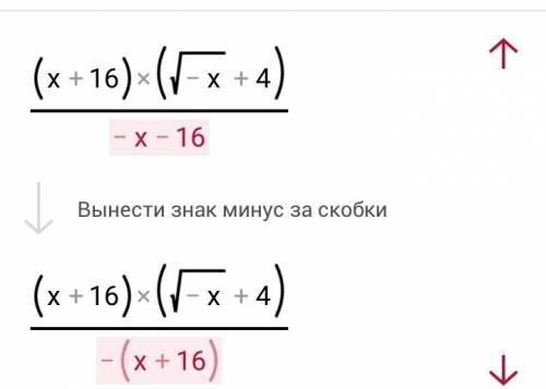 Как можно сократить такую дробь: (16+x)/(√(-x)-4) ?