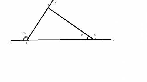 Дано : треугольник abc . один из внутренних углов треугольника = 35 градусам, один из внешних углов