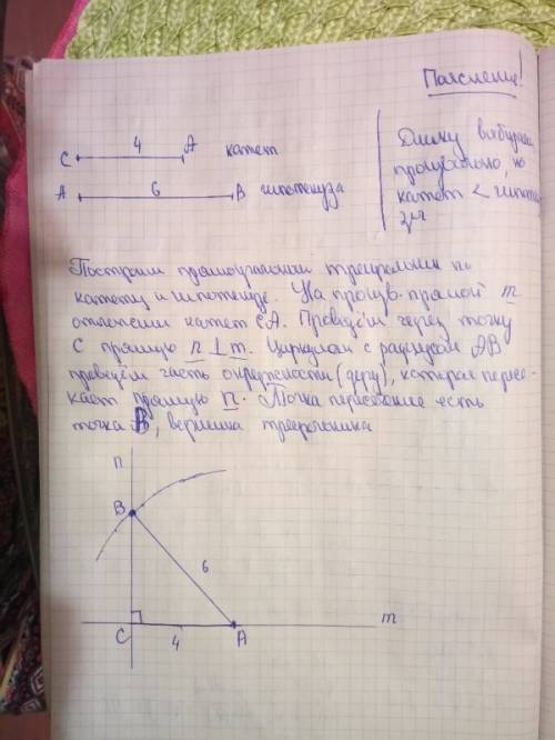 Как построить прямоугольный треугольник по гипотенузе и , , осень сильно