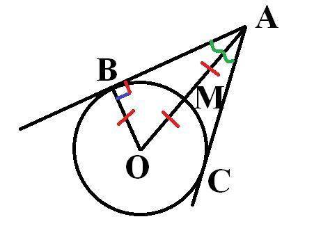 Из точки вне окружности проведены к ней две касательные. кратчайшие расстояние от этой точки до окру