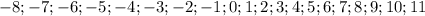 -8;-7;-6;-5;-4;-3;-2;-1;0;1;2;3;4;5;6;7;8;9;10;11