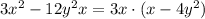 3x^2-12y^2x=3x\cdot (x-4y^2)