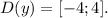 D(y)=[-4;4].