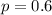 p=0.6