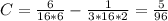 C= \frac{6}{16*6} - \frac{1}{3*16*2}= \frac{5}{96}