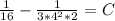 \frac{1}{16} - \frac{1}{3*4^2*2}=C