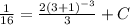 \frac{1}{16} = \frac{2(3+1)^{-3}}{3}+C