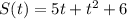 S(t)=5t+t^2+6