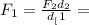 F_{1}= \frac{F_{2}d_{2}}{d_[1}} =