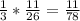 \frac{1}{3} * \frac{11}{26} = \frac{11}{78}